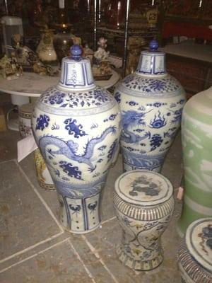 Lots of blue and white porcelain