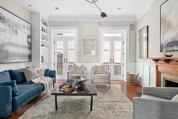 Newly painted living room that went from dark orange to super modern grey!