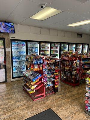 Wide selection of drinks and snacks