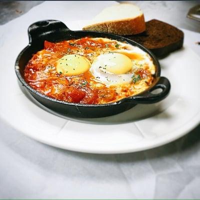 Mediterranean spicy breakfast shakahuka