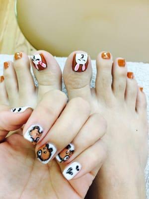 Thanks Amy for my toes and Mimi for my nails !!They did my gel and draw them by hands.