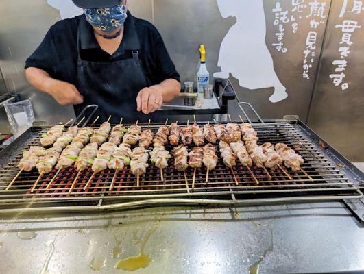 Fresh chicken being prepared