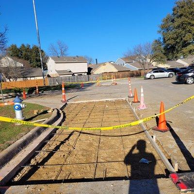 Before pic- Concrete repairs in Far North Dallas