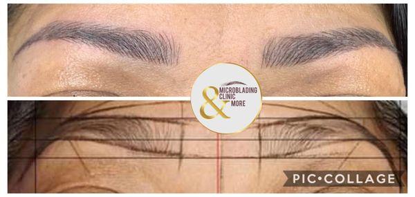 Microblading pictures that the owner took.