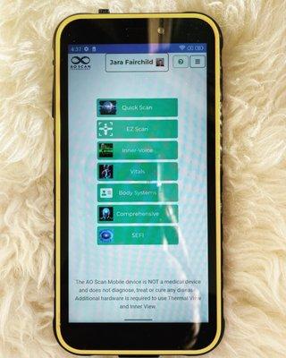 AO Scan is a quantum biofeedback personal wellness device providing customized health reports.