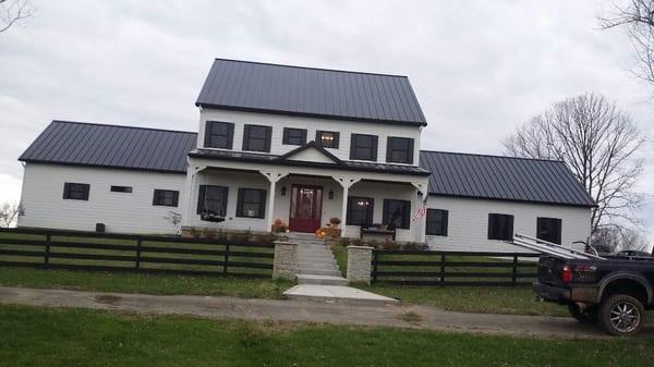 Stand and seam metal roof in Crestwood, KY. We install metal and shingle roofs.