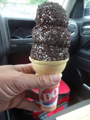 Soft vanilla cone w/ sprinkles -- at Dairy Queen in Torrington, CT.