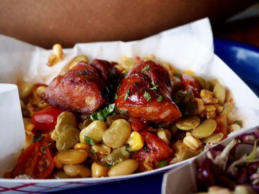 Their signature succotash with andouille sausage