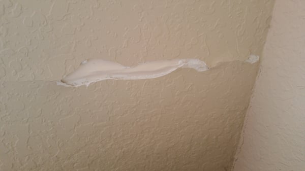 Crack in bedroom.