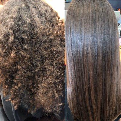 Brazilian blowout before and after