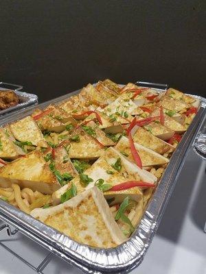 Sesame & Chili Pepper Seared Tofu with Stir Fry Noodles