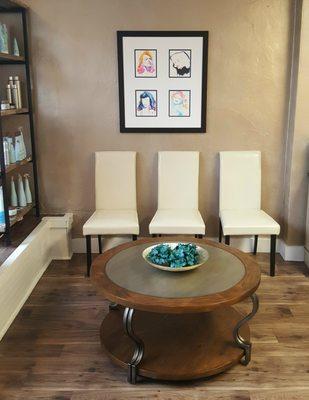 Enjoy a cup of coffee and relax in our waiting area