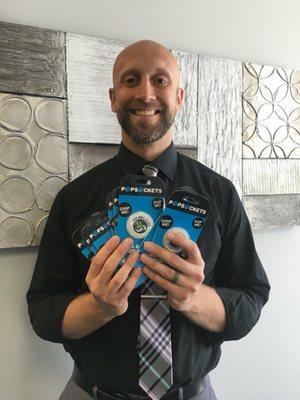 Dr Rice with new HealthPro pop sockets!