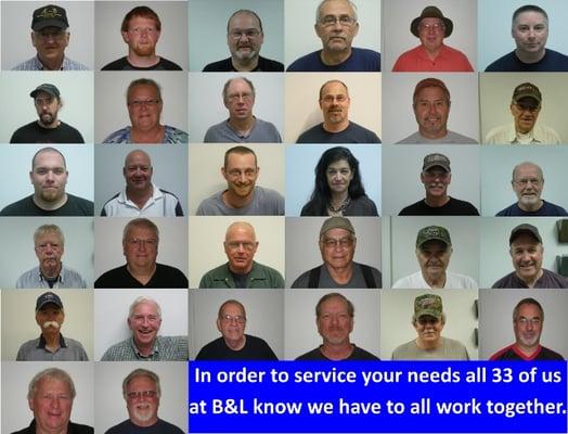 33 employees with literally hundreds of years experience to help you solve your automotive problems!!