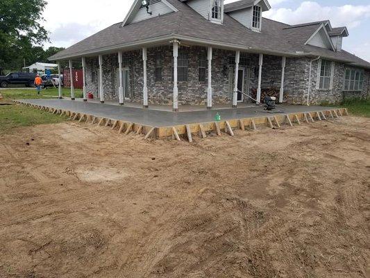 Patio extension and sod prep