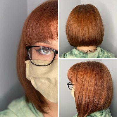 Single process color and bob cut by Carina