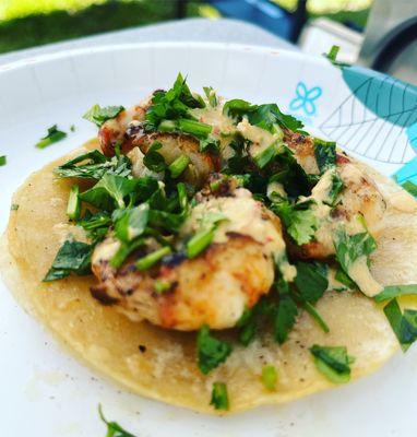 Shrimp Taco with Habanero Cream Sauce