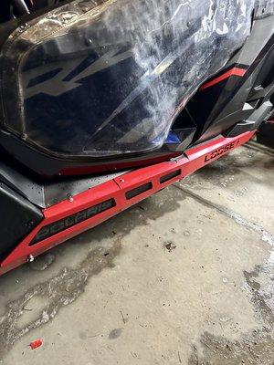 Custom rockslides for a 2023 Polaris Pro R 4 Ultimate