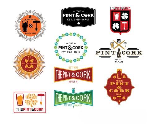 Pint & Cork logo concepts. Maui, HI.