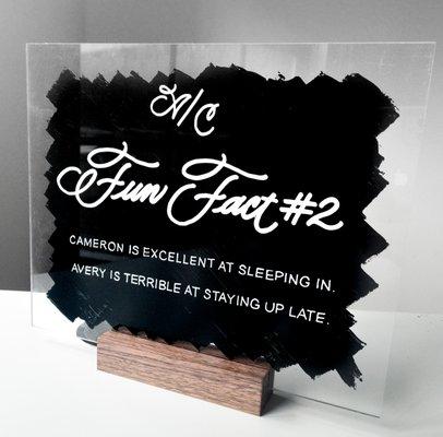 Bride & Groom Fun Facts Wedding Sign