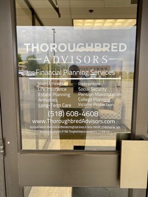 List of Thoroughbred Advisors Services of the Front Door of the Latham Office