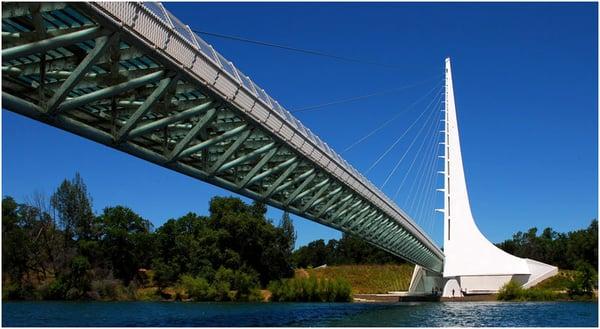 Redding's Famous Sundial Walking Bridge over the Sacramento River