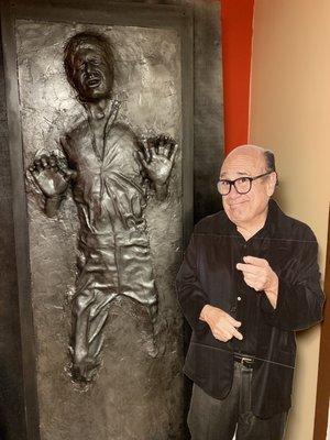 Han Solo frozen in carbonite and Danny DeVito