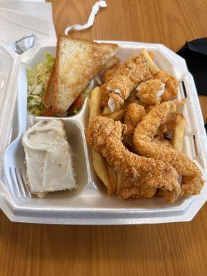 Fried shrimp and fish