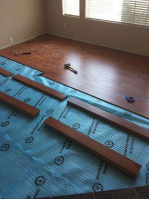 Laminate floor install.