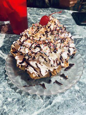 Fried Ice cream with extra extra whipped cream