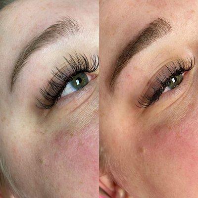 Hybrid lash fill with eyebrow wax and tint