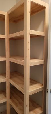 Custom built wooden shelves