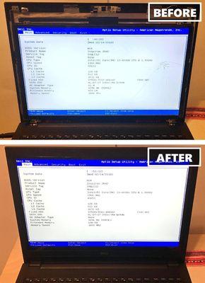 Replacement of a cracked monitor of a laptop