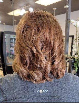 My hair in September. After coloring by Theresa.