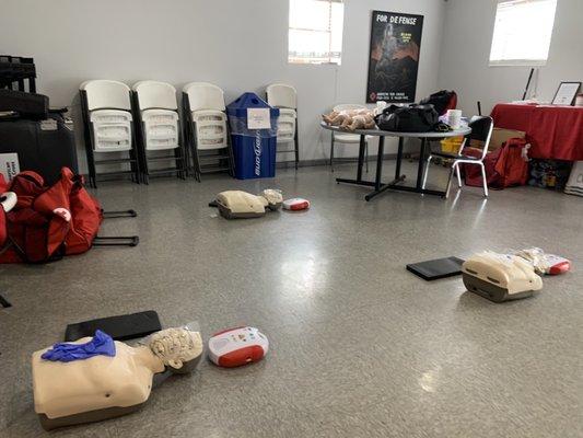 CPR class with masks and social distancing