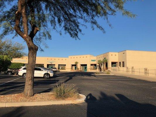 View of the building looking west from La Canada.