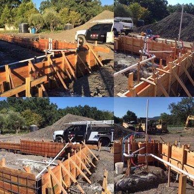 New construction in Calistoga. Beginning of rough and Plumbing for new home.