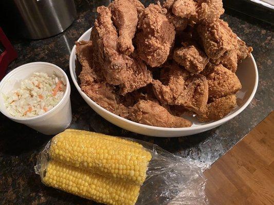 24 piece chicken with Cole slaw and "fried okra".  ‍