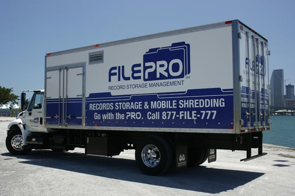 Truck lettering for File Pro. They even took professional photos of their truck.