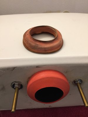 Toilet tank seal and inner working replaced.