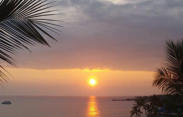 Beautiful sunset from one of our properties in  Kailua-Kona!