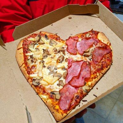 Heart shaped pizza