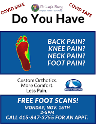 Contact Dr. Linda to book a Free Foot and Posture Scan and Get Out Of Pain !