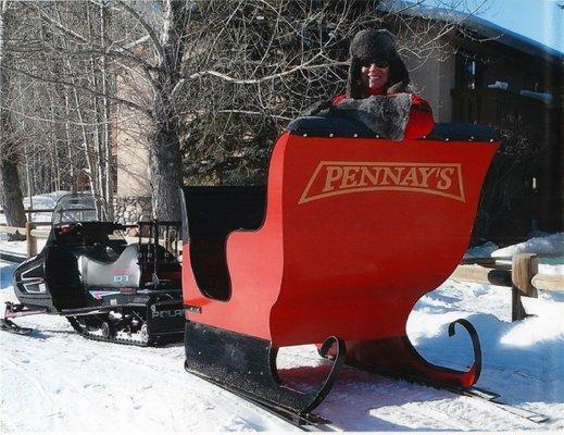 Our sleigh to pick you up from the base of the mountain