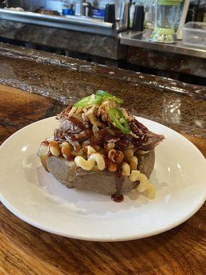 This is the white cheddar pork loaded baked potato