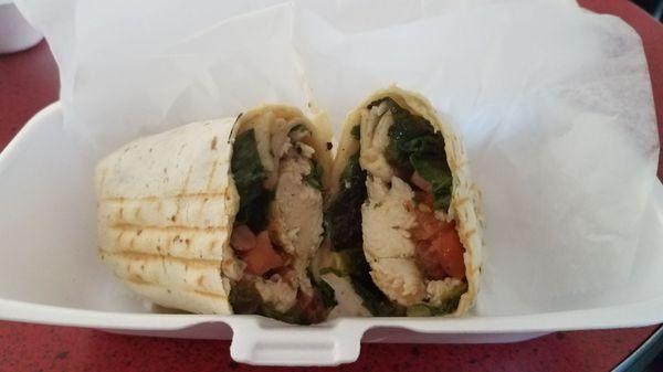 Awesome jerk chicken wrap