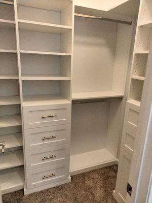 Shaker style walk-in closet