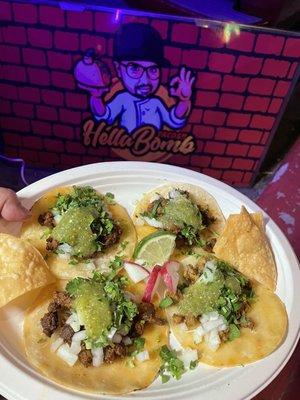 Best Tacos in the Bay!! Hella Bomb tacos have soo much flavor ! My favorite tacos!!