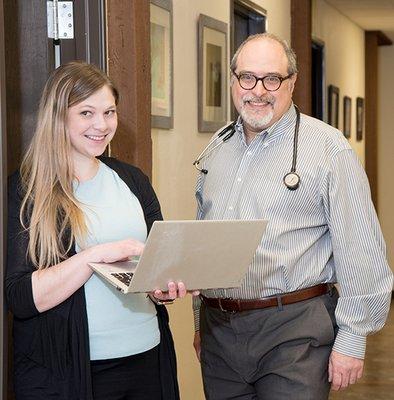 Jessica Brandt and Dr. Dino Ramzi in the Delta Direct Care Clinic in Battle Ground