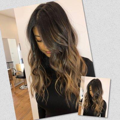 Beautiful Balayage Natural Blend and Haircut